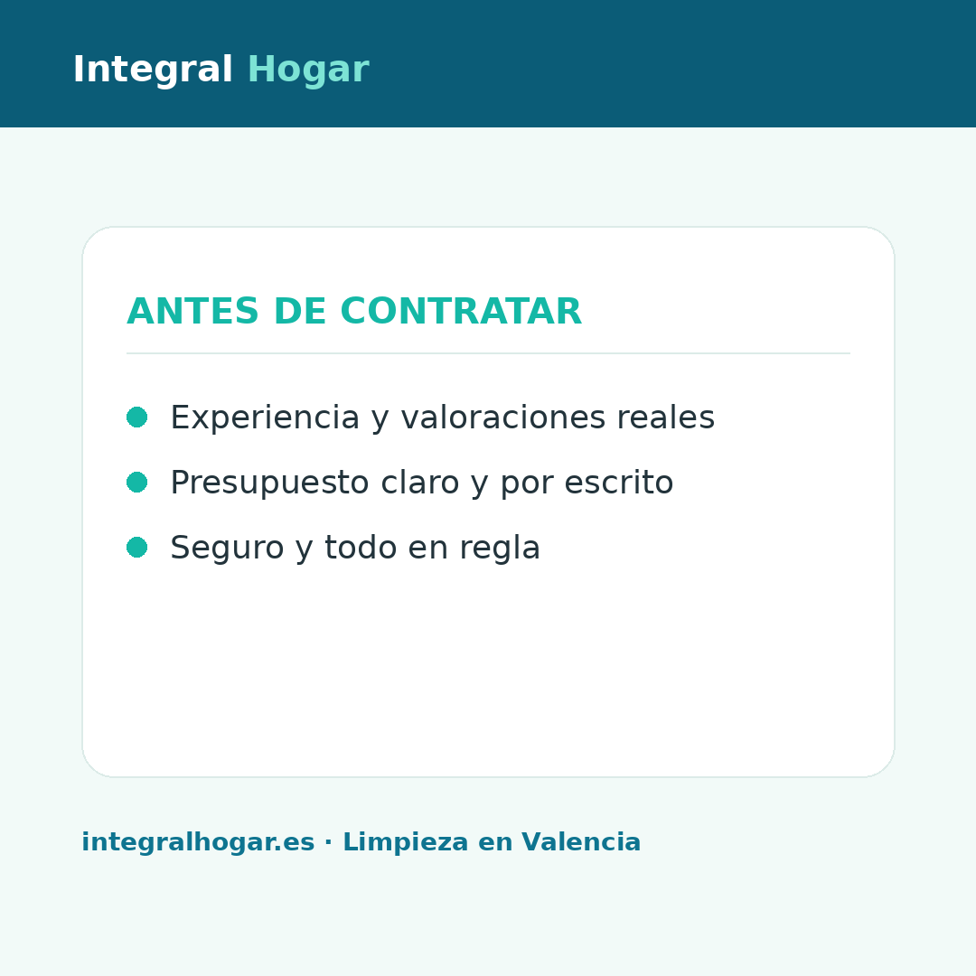 Cómo elegir una empresa de limpieza de confianza en Valencia